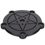 Wooden Pentacle Candle Holder for Rituals & Spells