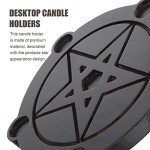 Wooden Pentacle Candle Holder for Rituals & Spells