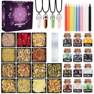 WELLPICK 41PCS Witchcraft Supplies Kit for Witches