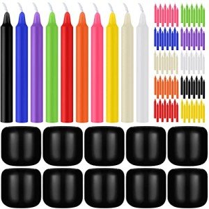 100 Colored Spell Candles with Holders Set