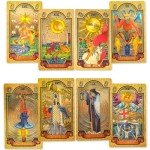 78 Gold Foil Tarot Cards with Guide Book