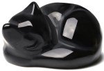 Black Obsidian Cat Crystal Figurine for Home Decor