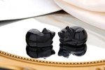 Black Obsidian Cat Crystal Figurine for Home Decor