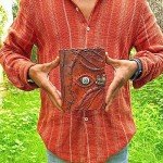 Hocus Pocus Leather Journal Blank Spell Book of Shadows with Lock Clasp Prop Vintage Notebook Journals Bound Witchcraft Wiccan Grimoire Witch Magic Eye Sketchbook Drawing Writing Diary (HOCUS POCUS)