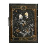 TUZECH Book of Spells Leather Bound Journal Deckle Edge Paper Grimoire Printed Diary Third Eye witchcraft supply and Witch Spell Notebook Antique Vintage Book for Men and Women (The Lovers)