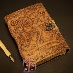 Handmade Artisan Ouija Grimoire Leather Journal for Spirit Communication, Witchcraft and Magic Leather Notebook with Deckle Edge Paper 200 pages, Witch Planner Diary Eo-Friendly TheGiftsConnect