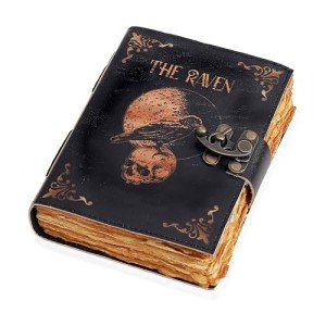 Leather Gothic Journal Magical Raven Skull Spiral Notebook Mystery Crow Journal Grimoire Witchcraft Spellwork Journal Great for Halloween and Raven Lovers Aesthetic Leather Journal for Men and Women