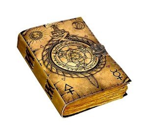 Blank Spell Book of Shadows Journal Witchcraft Supplies Witch Spell for Men & Women 200 Pages with Lock Clasp Vintage Handmade Deckle Edge Paper, Leather Sketchbook, Drawing Journal, Leather Journal,