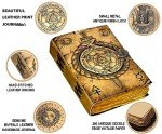Blank Spell Book of Shadows Journal Witchcraft Supplies Witch Spell for Men & Women 200 Pages with Lock Clasp Vintage Handmade Deckle Edge Paper, Leather Sketchbook, Drawing Journal, Leather Journal,