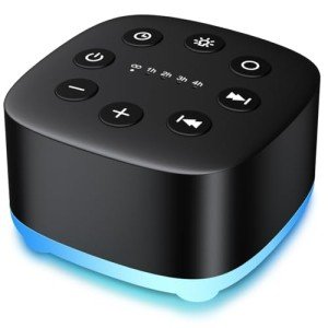 Meditation White Noise Sound Machine 30 Soothing Sounds with 32 Volume Control 12 Night Light 5 Timers Portable Sleep Machine for Travel Powered by AC or USB Sleep Therapy for Baby Kids Adults (Black)