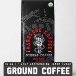 Hardcore Ground Coffee, High Caffeine, strong roast 16 Oz