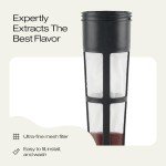 Takeya Patented Deluxe Cold Brew Coffee Maker with Black Lid Airtight Pitcher, 2 Quart, Black