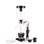 Yama Glass Tabletop Siphon Coffee Maker I Syphon Brewer with Vacuum Technology I Hand Blown Durable Borosilicate Glass for Cleanest Brew I Alcohol Burner I Makes 5 Cups (15-20oz) I, 20-Ounce, Clear
