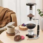 Amarine Made 5-Cup Siphon Coffee Maker, Tabletop Siphon Coffee Maker, Glass Siphon Vacuum Coffee Maker, 16 Ounce, Clear with Alcohol Burner (TCA-5)