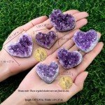 Amethyst Heart Crystal Cluster Geode for Energy Balance