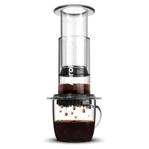 AeroPress Clear Coffee Press – 3 In 1 Brew Method Combines French Press, Pourover, Espresso, Full Bodied Coffee Without Grit or Bitterness, Small Portable Coffee Maker for Camping & Travel, Clear