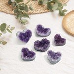 Amethyst Heart Crystal Cluster Geode for Energy Balance