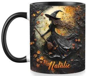 Personalized Witch Mug with Names - Personalized Witch Accent Cup, Personalized Halloween Coffee Mug for Women Custom Witchy Mug, Customized Halloween Mug Gift for Woman Her Girls