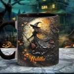 Personalized Witch Mug with Names - Personalized Witch Accent Cup, Personalized Halloween Coffee Mug for Women Custom Witchy Mug, Customized Halloween Mug Gift for Woman Her Girls