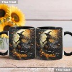 Personalized Witch Mug with Names - Personalized Witch Accent Cup, Personalized Halloween Coffee Mug for Women Custom Witchy Mug, Customized Halloween Mug Gift for Woman Her Girls