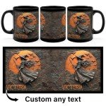 Beautiful Witch Mug Personalized Witch Mugs For Women Custom Name Witch Coffee Cup Halloween Witch Cup Gifts for Witch Lovers Customized Halloween Mug Personalized Witch Black Mug 11oz 15oz