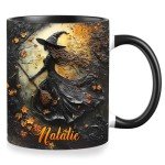 Personalized Witch Mug with Names - Personalized Witch Accent Cup, Personalized Halloween Coffee Mug for Women Custom Witchy Mug, Customized Halloween Mug Gift for Woman Her Girls