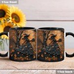 Personalized Witch Coffee Mug with Names, Custom Witch Accent Mug Halloween Mugs Personalized Spooky Halloween Gifts For Women Friends Sister Girls Family Her Spooky Season Gift
