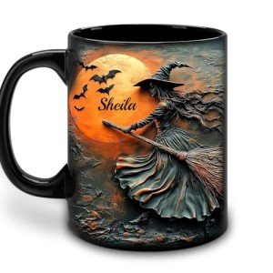 Personalized Halloween Witch Mug, Custom Halloween Coffee, Halloween Gifts