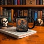 Beautiful Witch Mug Personalized Witch Mugs For Women Custom Name Witch Coffee Cup Halloween Witch Cup Gifts for Witch Lovers Customized Halloween Mug Personalized Witch Black Mug 11oz 15oz