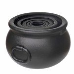 GLOCAMPING 5 in 1(11",7.4”, 5.5”, 3.7”, 2.8”) Package Large Black Plastic Witch Cauldron Kettle, Candy Holder, Party Favor Decoration for St. Patrick’s Day & Halloween