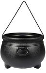GIFTEXPRESS 12" Black Halloween Cauldron - Large Plastic Witch Kettle For Candy, Treats & Punch Bowl - St. Patrick's Day Pot of Gold Party Bucket Decor