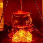 GLOCAMPING 5 in 1(11",7.4”, 5.5”, 3.7”, 2.8”) Package Large Black Plastic Witch Cauldron Kettle, Candy Holder, Party Favor Decoration for St. Patrick’s Day & Halloween