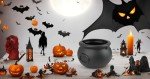 GLOCAMPING 5 in 1(11",7.4”, 5.5”, 3.7”, 2.8”) Package Large Black Plastic Witch Cauldron Kettle, Candy Holder, Party Favor Decoration for St. Patrick’s Day & Halloween