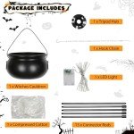Evjeal Halloween Decorations Outdoor Cauldron - Witches Cauldron, Ideal for Halloween Decor, This Cauldron can be Filled with Potions, Candy, or Spooky Props to Enhance Your Witches Halloween Decor