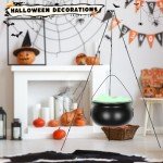 Evjeal Halloween Decorations Outdoor Cauldron - Witches Cauldron, Ideal for Halloween Decor, This Cauldron can be Filled with Potions, Candy, or Spooky Props to Enhance Your Witches Halloween Decor