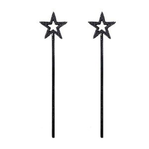 MOFALA 2PCS Star Wand, Children's Creative Handheld Pentagram Plastic Magic Wand, Role-Playing Enlightenment Toys, Educational and Creative Performance Props (Black)
