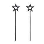 MOFALA 2PCS Star Wand, Children's Creative Handheld Pentagram Plastic Magic Wand, Role-Playing Enlightenment Toys, Educational and Creative Performance Props (Black)