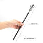 Bubbmi Black Crystal Magic Wand, Gemstone Moon Wizard Party Cosplay Accessories Sorcerer Collection Witchcraft Props with Gift Box(black4)