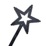 MOFALA 2PCS Star Wand, Children's Creative Handheld Pentagram Plastic Magic Wand, Role-Playing Enlightenment Toys, Educational and Creative Performance Props (Black)