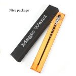 Bubbmi Black Crystal Magic Wand, Gemstone Moon Wizard Party Cosplay Accessories Sorcerer Collection Witchcraft Props with Gift Box(black4)