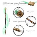 Rich Boxer Fine Handcrafted Crystal Magic Wand Green Aventurine Gemstone White Crystal Gemstone Magic Wand Cosplay Magic Wand for Witches and Wizards