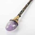Rich Boxer Fine Handcrafted Amethyst Crystal Magic Wand Cosplay Magic Wand for Witches and Wizards