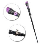 Rileryan Fine Handcrafted Amethyst Crystal Magic Wand Witch Wand Fairy Wand Wizard Wand Cosplay Magic Wand for Witches and Wizards, C