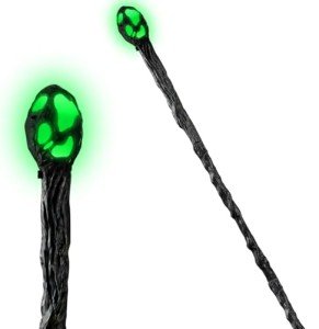 Spooktacular Creations Halloween LED Witch Staff Vintage Cane, Light Up Magic Walking Cane Prop Stick Accessory for Halloween Party Pretend Play Costume, Halloween Dress Up