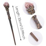 Pink Crystal Magic Witch Wand - Handmade Magic Wizard Wand Witch Wand 15 Inch for Wizards Magical Gift for Adults Halloween Renaissance Wizard Party Witchcraft Props Wizard Cosplay Accessories