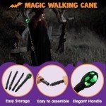 Spooktacular Creations Halloween LED Witch Staff Vintage Cane, Light Up Magic Walking Cane Prop Stick Accessory for Halloween Party Pretend Play Costume, Halloween Dress Up