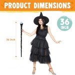 Spooktacular Creations Halloween Witch Staff Vintage Cane, Magic Walking Cane Prop Stick Accessory for Halloween Party Pretend Play Costume, Halloween Dress Up
