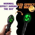 Spooktacular Creations Halloween LED Witch Staff Vintage Cane, Light Up Magic Walking Cane Prop Stick Accessory for Halloween Party Pretend Play Costume, Halloween Dress Up