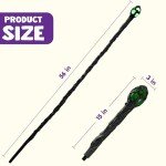 Spooktacular Creations Halloween LED Witch Staff Vintage Cane, Light Up Magic Walking Cane Prop Stick Accessory for Halloween Party Pretend Play Costume, Halloween Dress Up