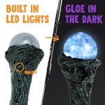 Spooktacular Creations Halloween Witch Staff Vintage Cane, Magic Walking Cane Prop Stick Accessory for Halloween Party Pretend Play Costume, Halloween Dress Up